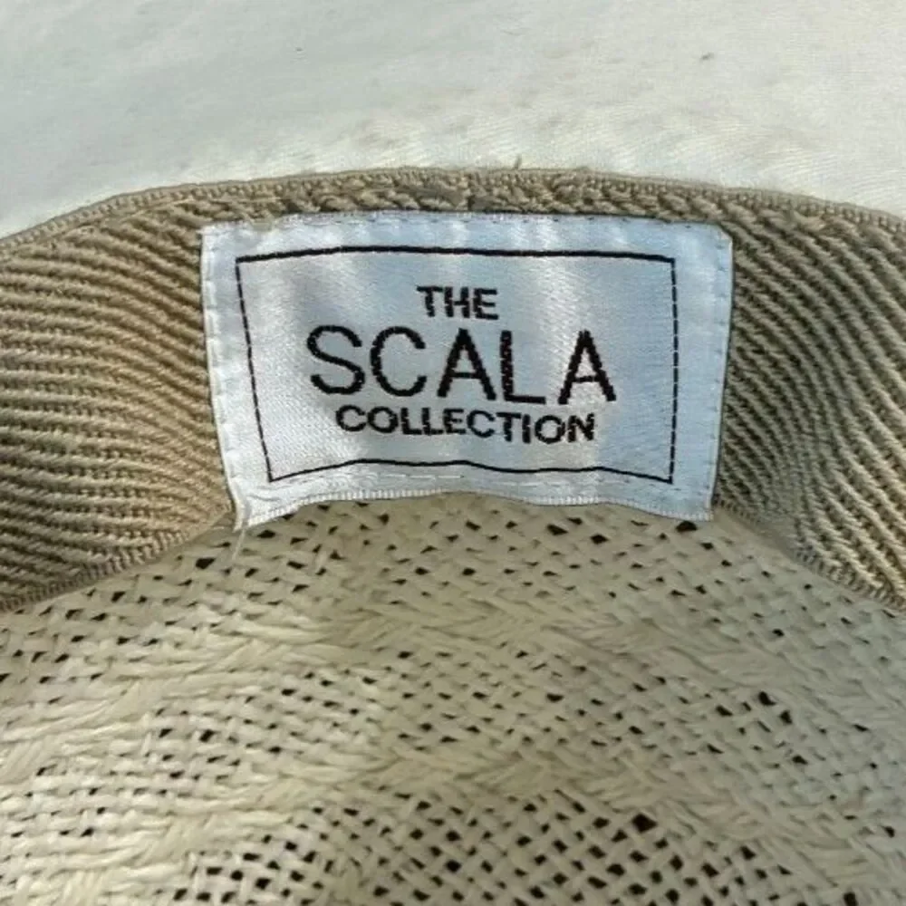 The Scala Collection Wide Brim Woven Natural Straw Sun Hat Beach Vacation OS